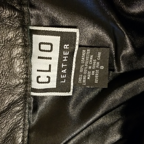 Black leather pants by Clio size 8 - Picture 2 of 2